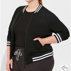 Torrid French Terry Long Sleeve Active Bomber Jacket size 0